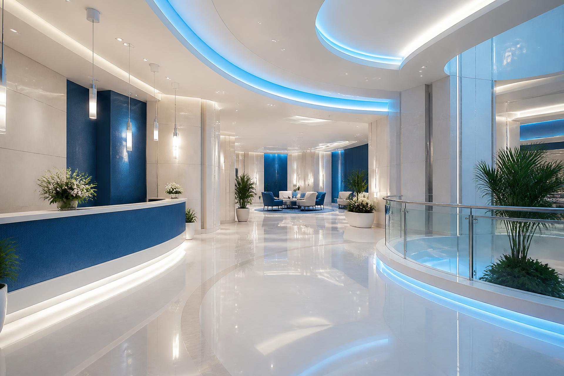 Reception and waiting area at REHEAL MEDICARE HOSPITAL, Vijayawada